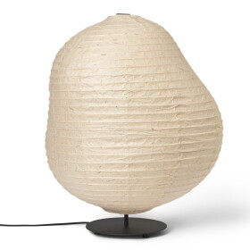 Ferm Living Stojací lampa Kurbis Black / Natural Ø 60 cm, krémová barva, kov, papír