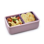 Silikonový bento box na svačinu 700 ml - růžový/fialový