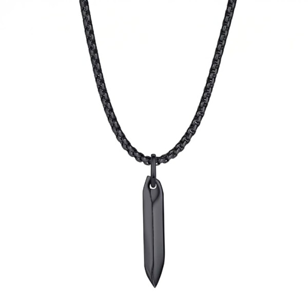 Pánský náhrdelník Edward Black - chirurgická ocel, Černá 60 cm