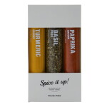 Nicolas Vahé Sada koření Basil / Paprika Chilli / Turmeric – 3 × 11 g, béžová barva, sklo