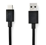 Nedis USB-A - USB-C 3.2 Gen1 černá / Kabel USB / 15 W / 5 Gbps / 1 m (CCGL61600BK10)
