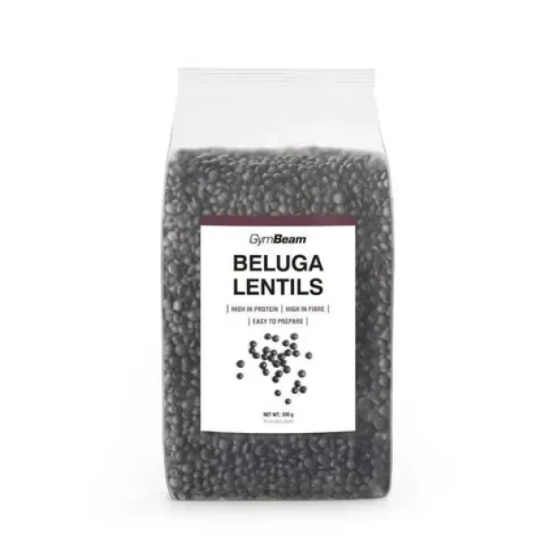Černá čočka Beluga - GymBeam (500 g) (105163-1-500g)