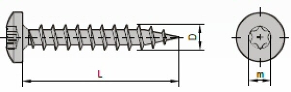 Strong vrut Torx velikost 5 velikost: 5 x 60, nelze po kusech; pouze celá balení: 200ks