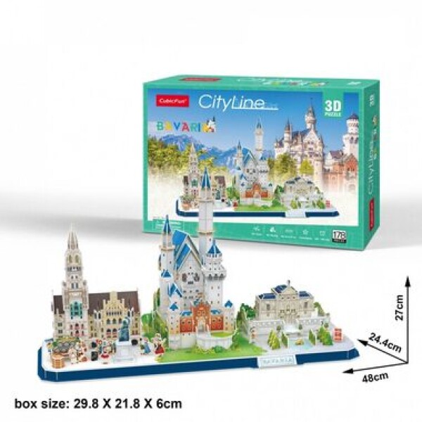 CubicFun 3D puzzle CityLine panorama: Bavorsko 178 ks