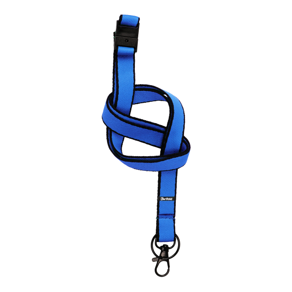 Djois páska barevná na jmenovku s bezpečnostní pojistkou, karabinka, kroužek na klíče, modrá, 10 ks