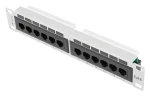 Lanberg Patch panel 10" šedý / Patch panel / 12 portů / 1U / Cat.6 UTP (PPU6-9012-S)