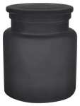 Spirella YOKO dóza na odličovací tampony tmavě šedá / sklo / 0,6 l