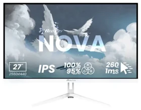 27" Arozzi NOVA 27T2K260 bílá / Monitor / IPS / 2560x1440 / 260Hz / 1ms / 2x HDMI / 2x DP (AZ-NO-27T2K260-WT)