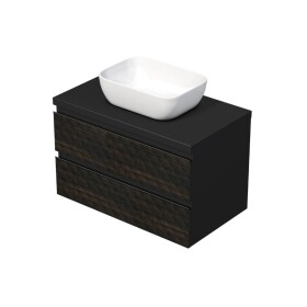Koupelnová skříňka s krycí deskou SAT Cube Way 80x47,5x46 cm hnědá mat CUBE3D46802ZHKD CUBE3D46802ZHKD