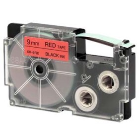 CASIO originální páska do tiskárny štítků CASIO XR-9RD1 / černý tisk / červený podklad / nelaminovaná / 8m / 9mm (XR-9RD1)
