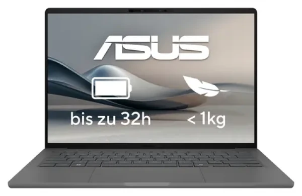 ASUS ZenBook A14 šedá / Notebook / 14" WUXGA OLED / Qualcomm Snapdragon X1-26-100 / 32GB / 1TB SSD / Adreno / W11H (90NB1502-M00Y20)