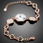 Náramek Swarovski Elements Berneice, Bílá/čirá 16 cm + 3 cm (prodloužení)