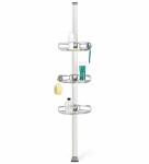 Simplehuman Rohová tyč s nastavitelnými poličkami do sprchy / nerez / hliník/ 152 -243cm (BT1109DC)
