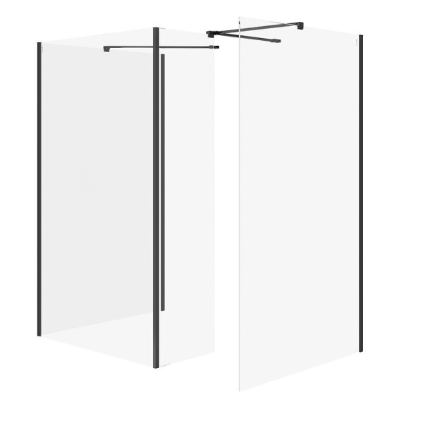 CERSANIT - SET B807 WALK-IN MILLE FIX STĚNA ČERNÁ 90X90X90X30X200 VIR S601-194