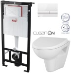 ALCADRAIN Sádromodul - předstěnový instalační systém s bílým tlačítkem M1710 + WC CERSANIT CLEANON PARVA + SEDÁTKO AM101/1120 M1710 PA1