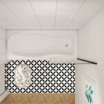 H K - Pevná vanová zástěna V1 BLACK 75 × 140 – čiré sklo, černá, L/P varianta V1B-75