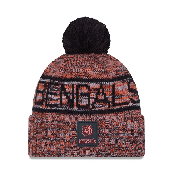 New Era Pánská zimní čepice Cincinnati Bengals NFL 2025 Sideline Sport Knit - Oranžová