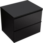 CERANO Koupelnová skříňka Velora - černá matná, úchytka černá + deska pod umyvadlo Navira Pro - 36 mm - 60x56,6x46,5 cm
