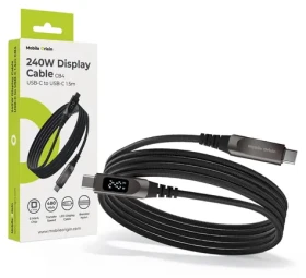 Mobile Origin CB4 / Kabel s LCD displejem / USB-C – USB-C / 240 W PD 3.1 / 1,5 m (MO-240WDC-CB4)