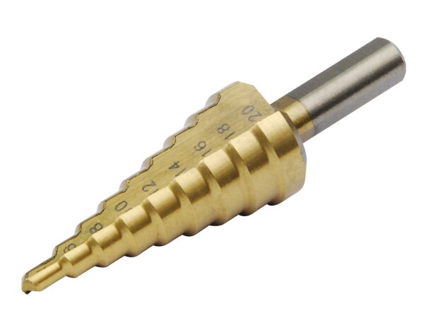 Vrták stupňovitý, 4-20mm, stupňování po 2mm, 9 otvorů,EXTOL CRAFT