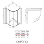CERANO - Sprchový kout Orso L/P - 5 mm - čtvrtkruh - R550 - černá, transparentní sklo - 90x90x195 - posuvný CER-650473