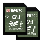 EMTEC Outdoor SD UHS-I U3 V30 64GB / čtení: 100MBs / zápis: 50MBs (ECMSD64GXCU3OR)