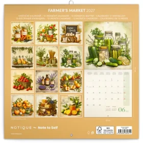 NOTIQUE Farmářské trhy 2027 / Poznámkový kalendář / 30 × 30 cm / Plastic Free