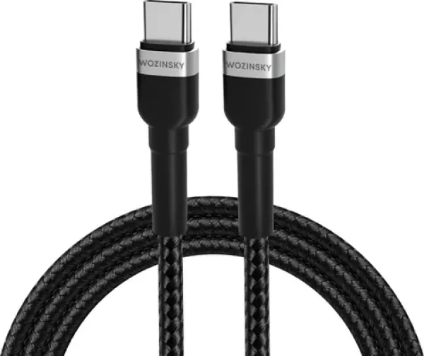 Wozinsky Kabel USB-C - USB-C 2 m černá / Kabel / USB-C - USB-C / 2 m (5907769308741)