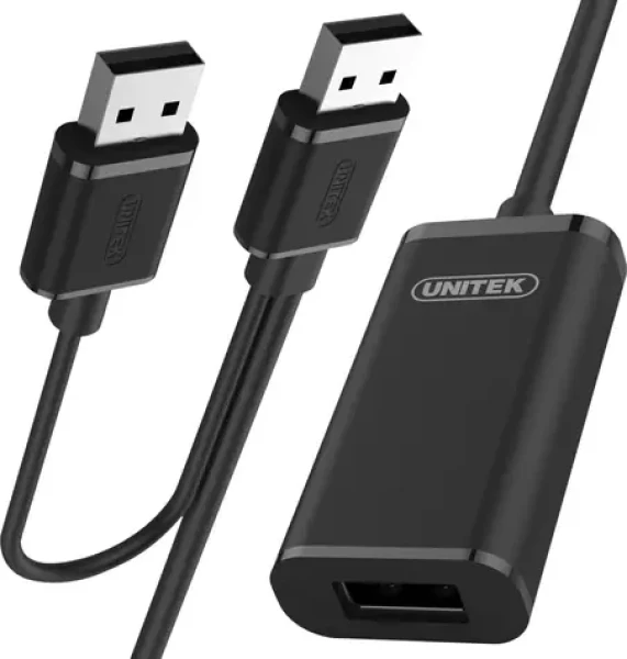Unitek Y-279 černá / Prodlužovací kabel USB-A - USB-A / USB 2.0 / aktivní zesilovač / 20 m (Y-279)