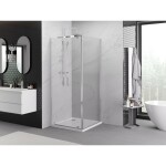 MEXEN/S - Exo sprchový kout dveře křídlové 90 x 90, transparent, chrom 8182-090-090-01-00