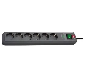 Brennenstuhl Eco-Line antracitová / Přepěťová ochrana / 6 zásuvek / 13 500 A / kabel 5 m / osvětlený vypínač (1159710515)