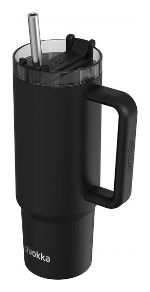 Nerezový termohrnek s brčkem Vibe Black 880ml