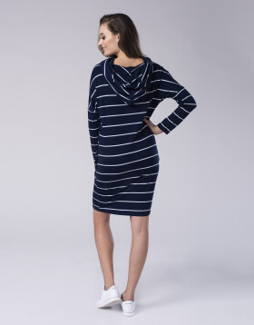 Look Made With Love Šaty 729 Marinella Stripes námořnická modrá/bílá Pruhy námořnická modrá/bílá