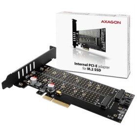 AXAGO PCEM2-D PCI-Express adaptér / PCIe x4 - M.2 NVMe M-key + SATA B-key slot / LP (PCEM2-D)