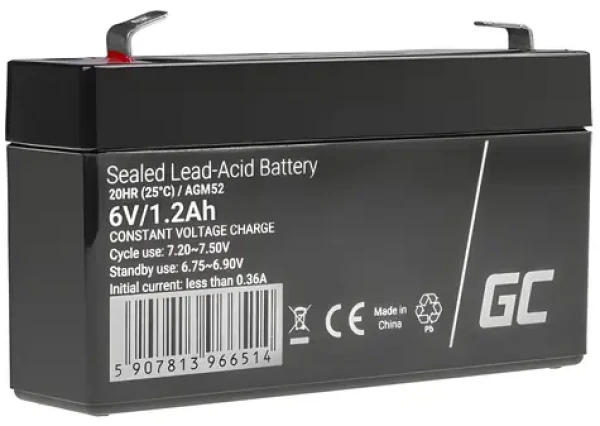 Green Cell AGM52 / Baterie / AGM VRLA / 6V / 1.2Ah (AGM52)