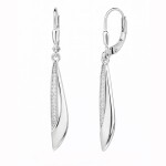 Stříbrné visací náušnice se zirkony Élodie - stříbro 925/1000, Stříbrná