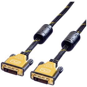Roline DVI kabel DVI-D 24+1pol. Zástrčka, DVI-D 24+1pol. Zástrčka 3.00 m vícebarevná 11.04.5513 zablokovatelný DVI kabel