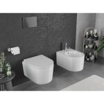 MEXEN/S - Sofia Závěsná WC mísa Rimless Tornado včetně sedátka s slow, duroplast, bílá lesk 30540200T