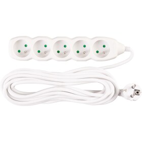 STREND PRO 213333 Prodlužovací kabel, 7m, 5 zásuvek, 3×1mm, bílý