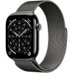 Apple Watch Series 11 GPS+Cellular 42mm Břidlicově šedé titanové tělo - Břidlicově šedý milánský tah / 130–180 mm (MF8U4MP/A)