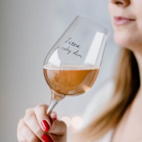 Bella Rose Sklenice na víno Zítra je taky den, čirá barva, sklo, 350 ml