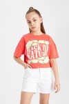 DEFACTO Girls Crew Neck Printed Short Sleeve T-Shirt