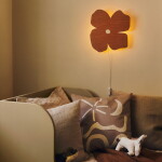 Ferm Living Nástěnná lampička Poesie Brown Clay, hnědá barva, dřevo