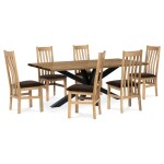 Dřevěná jídelní židle, potah čokoládově hnědá látka, masiv dub, přírodní odstín