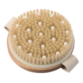 MSV NATUR masážní a exfoliační kartáč se štětinami / kulatý / dřevo (3700703973904)
