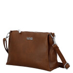 Trendy dámská koženková crossbody kabelka Denissa, tmavě hnědá