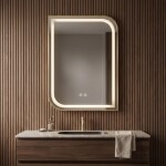 REA - Zrcadlo LED ZONE 80X60 GOLD BRUSH HOM-00209