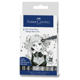Popisovač Faber-Castell Pitt Artist Pen Manga 8 kusů, Manga Basic