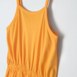 Maxi šaty na ramínka- oranžové - 140 YELLOW
