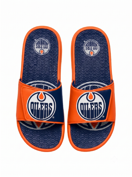 FOCO Pánské pantofle Edmonton Oilers NHL Colorblock Slipper Velikost: M = 42–43 EU
